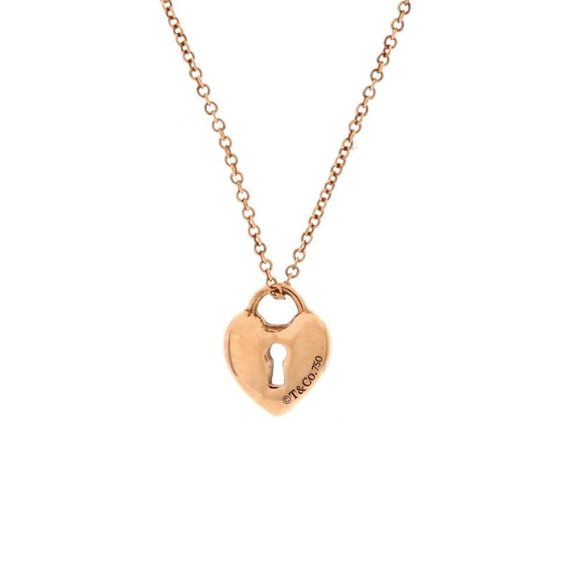 Tiffany & Co. Heart Lock Pendant Necklace 18K Rose Gold: Condition: Pre-owned - Good,Brand: Tiffany & Co.,Main Stone: Unknown,Metal: 18K Rose Gold,Metal Purity: 18K,Style: Pendant,Type: Necklace,Color: Rose Gold,Material: 18K Rose Gold