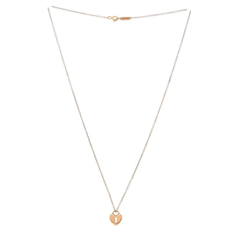Tiffany & Co. Heart Lock Pendant Necklace 18K Rose Gold - 2