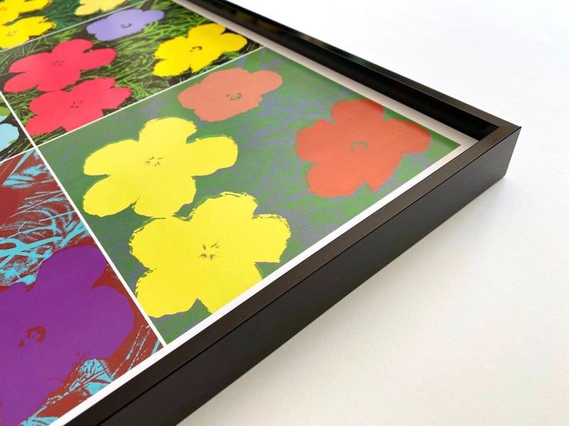 ANDY WARHOL FOUNDATION RARE FRAMED LARGE POP ART EXHIBIT POSTER " FLOWERS " 1970 - 10