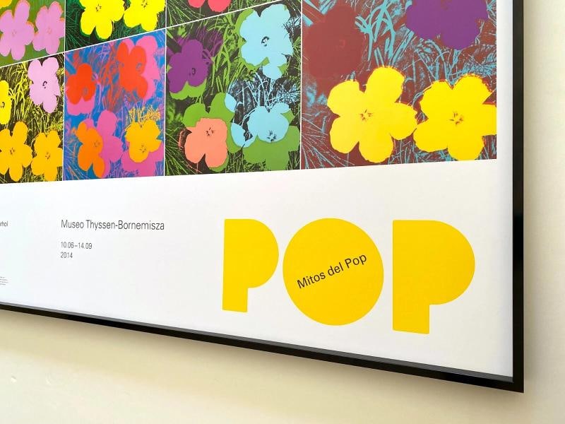 ANDY WARHOL FOUNDATION RARE FRAMED LARGE POP ART EXHIBIT POSTER " FLOWERS " 1970 - 12