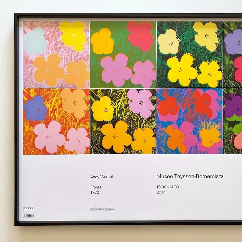 ANDY WARHOL FOUNDATION RARE FRAMED LARGE POP ART EXHIBIT POSTER " FLOWERS " 1970 - 2