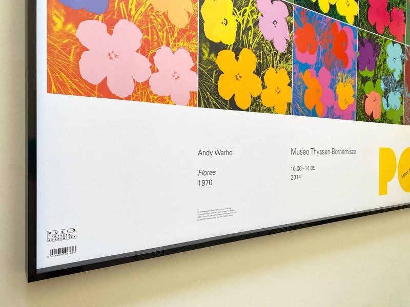 ANDY WARHOL FOUNDATION RARE FRAMED LARGE POP ART EXHIBIT POSTER " FLOWERS " 1970 - 7