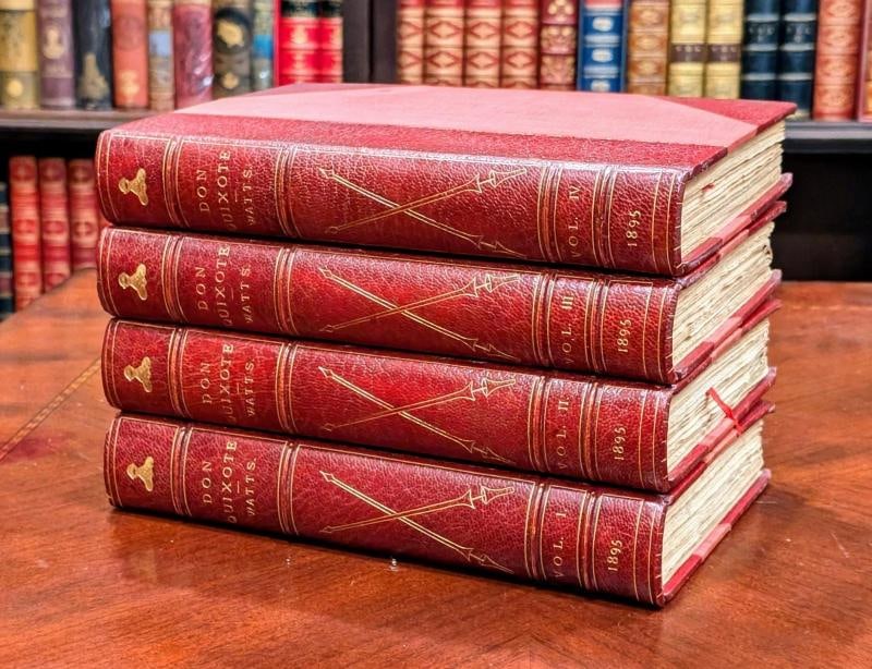 Miguel De Cervantes Saavedra / 1895 Don Quixote of La Mancha Fine Leather (1 of 18)