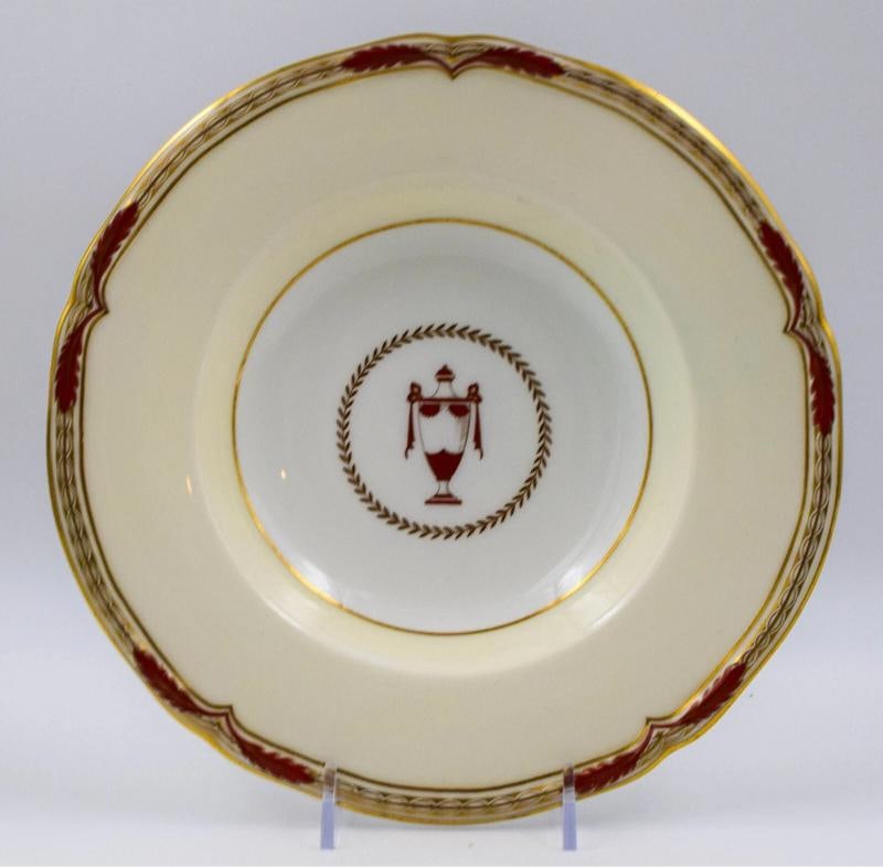 Set Of 12 Minton Gold/Burgundy Rim Soup Bowls - Circa 1920 Mint - 3