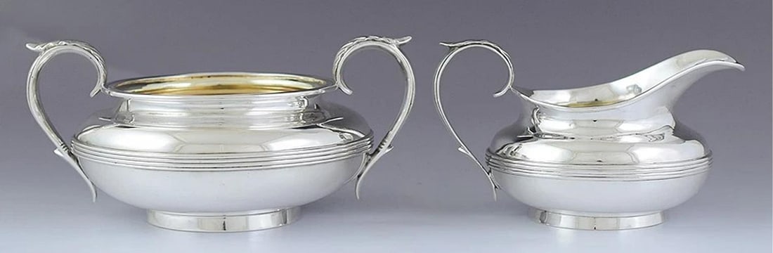 1833/1843 Excellent Quality English Sterling Silver 3pc Tea Set - 5