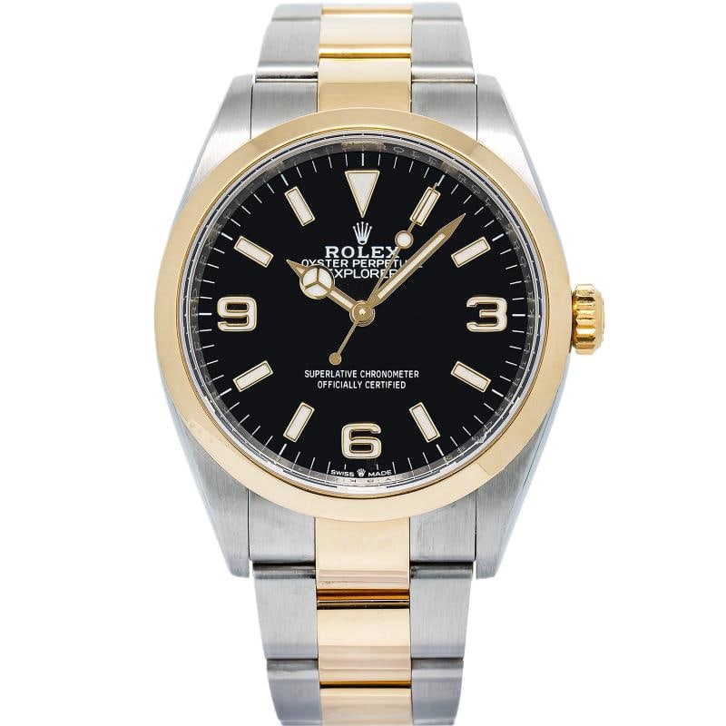 Rolex Explorer 124273 2022 Card 18K YG Two Tone Black Dial Auto Men's Watch 36mm (1 of 6)