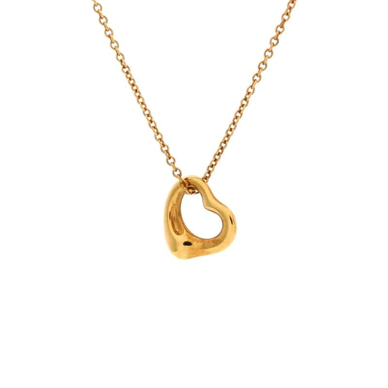 Tiffany & Co. Elsa Peretti Open Heart Pendant Necklace 18K Yellow Gold 11mm: Condition: Pre-owned - Good,Brand: Tiffany & Co.,Main Stone: Unknown,Metal: 18K Yellow Gold,Metal Purity: 18K,Style: Pendant,Type: Necklace,Color: Yellow Gold,Material: 18K Yellow Gold