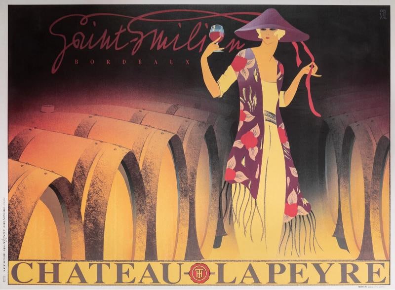 Original Vintage Poster - Sommer - Saint Emilion - Chateau Lapeyre - Wine - 1995: Condition: Used,Unit of Sale: Single-Piece Work,Artist: Philippe Sommer,Listed By: Dealer or Reseller,Type: Poster,Year of Production: 1995,Size: Medium (up to 36in.),Width (Inches): 56,Height (Inches