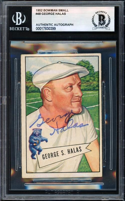 George Halas Signed 1952 Bowman Small RC 48 Chicago Bears Beckett #17830399 (1 of 2)