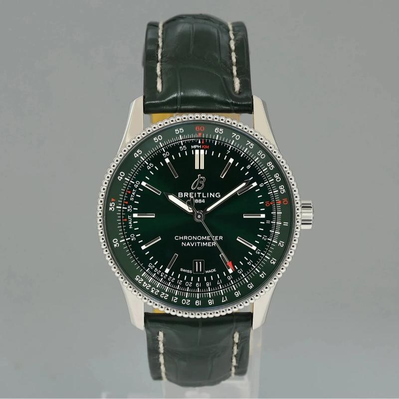 2022 PAPERS MINT BREITLNG NAVITIMER 41 GREEN DIAL A17326 CHRONO WATCH BOX - 2