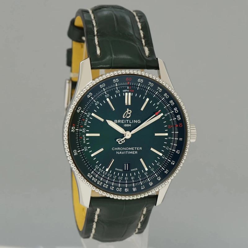 2022 PAPERS MINT BREITLNG NAVITIMER 41 GREEN DIAL A17326 CHRONO WATCH BOX - 3