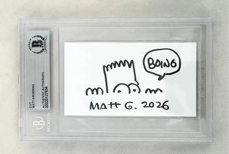 Matt Groening Signed Sketch Card Bart Simpson Beckett BAS COA: Condition: New: A brand-new, unused, unopened, undamaged item (including handmade items). ,Modified Item: No,Country of Origin: United States,Original/Reproduction: Original
