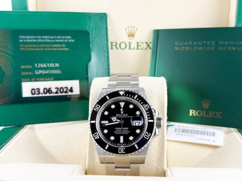 2024 Rolex Submariner 126610LN 41mm Black Ceramic Stainless Steel Box Paper (1 of 9)