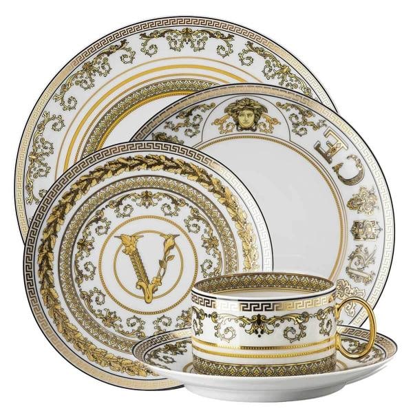 Versace Rosenthal Virtus Gala White 5 Piece Place Setting, OFFICIAL VERSACE: Condition: New: A brand-new, unused, unopened, undamaged item in its original packaging (where packaging is applicable). Brand: Versace Rosenthal,Type: Dinner Set,Material: Porcelain