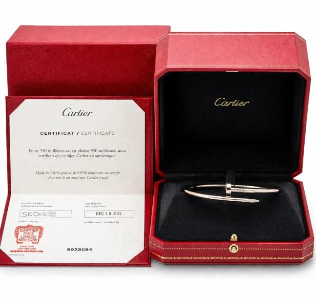 Cartier JUSTE UN CLOU 18k White Gold Classic Model COA & Box Size 18 (1 of 13)