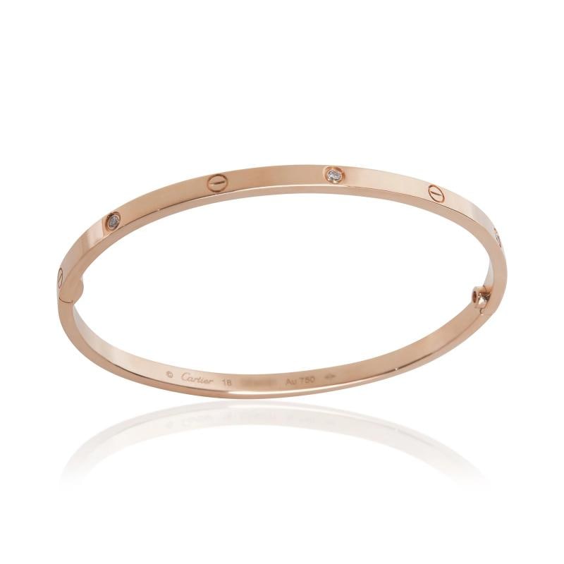 Cartier Rose Gold Diamond Small Model Love Bracelet - 4