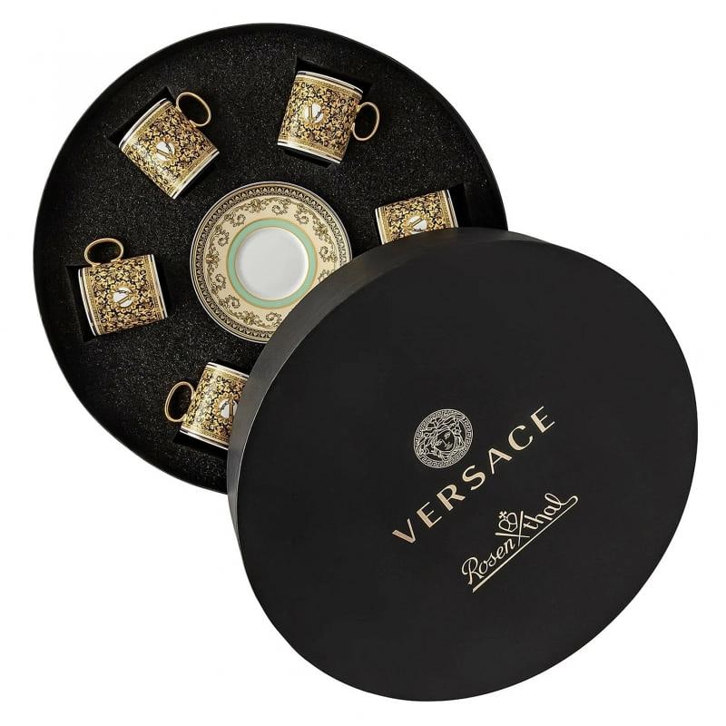 Versace Rosenthal Barocco Mosaic Set 6 Pcs Espresso Cup & Saucer: Condition: New: A brand-new, unused, unopened, undamaged item in its original packaging (where packaging is applicable). Packaging should be the same as what is found in a retail store, unless the