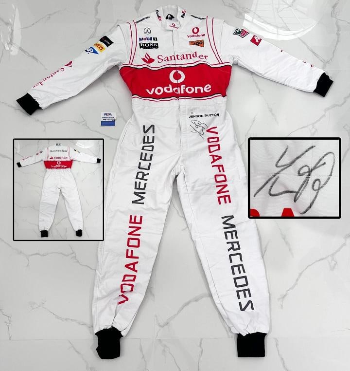 Jenson Button Signed Race Suit 2010 Season Brawn Formula 1 F1 PSA/DNA 1 COA (1 of 1)