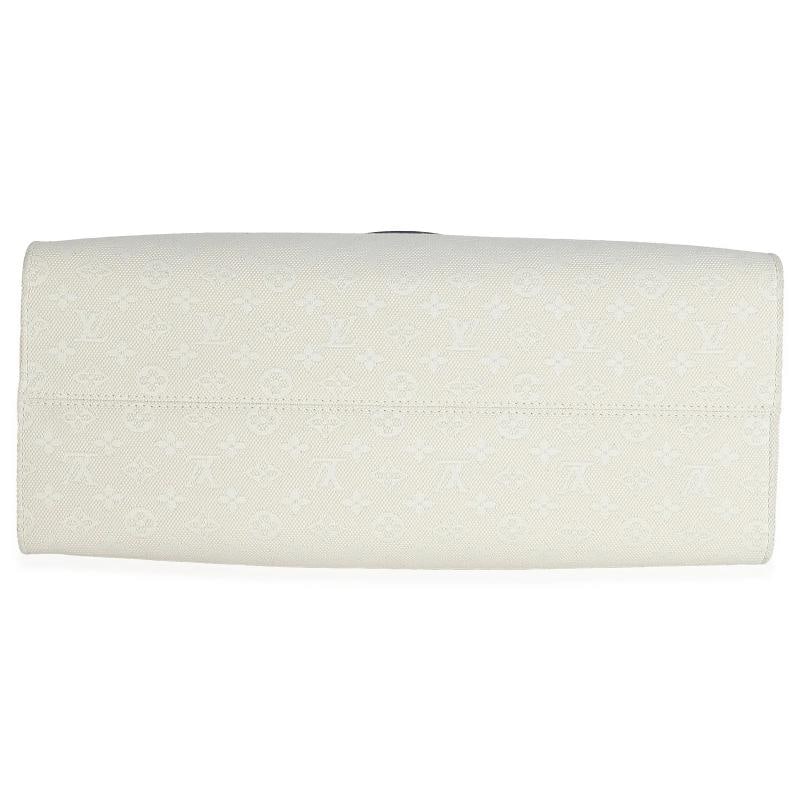 Louis Vuitton Blue Beige Jacquard Embroidered Tufted Monogram Hamptons Onthego G - 9