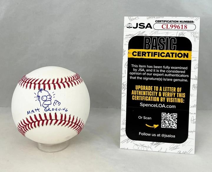 Matt Groening Signed Baseball Homer Simpson JSA COA: Condition: New: A brand-new, unused, unopened, undamaged item (including handmade items). s. ,Modified Item: No,Country of Origin: United States,Original/Reproduction: Original