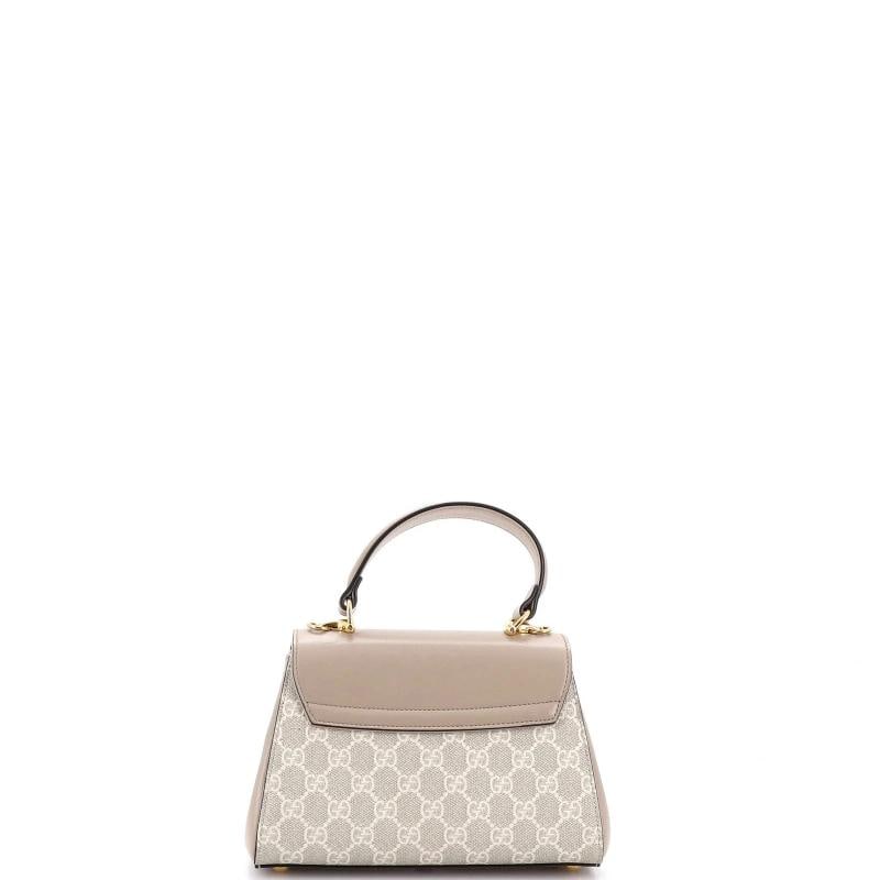 Gucci Horsebit 1955 Top Handle Flap Bag GG Coated Canvas and Leather Mini - 3