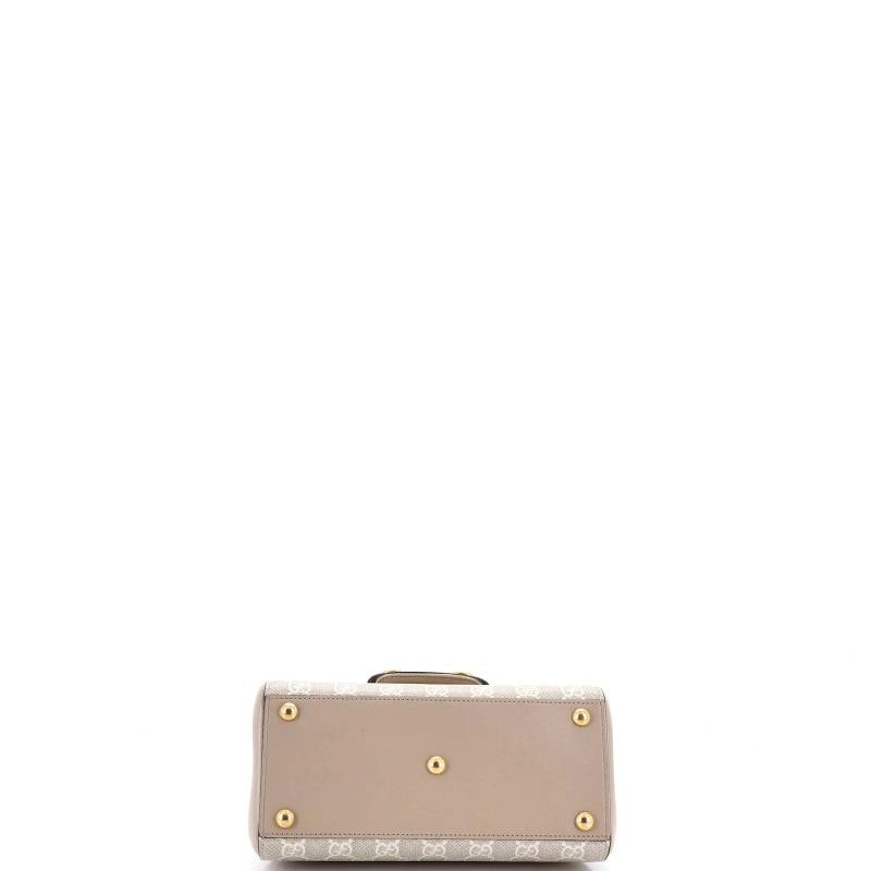 Gucci Horsebit 1955 Top Handle Flap Bag GG Coated Canvas and Leather Mini - 4