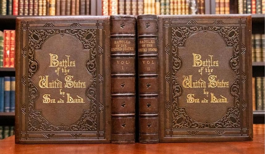 Henry Dawson / 1858 Battles of the United States by Sea & Land American: Author: Henry Dawson,Country of Origin: United States of America,Publisher: Johnson, Fry and Company,Year Printed: 1858,Special Attributes: Illustrated,Binding: Leather,Subject: Illustrated