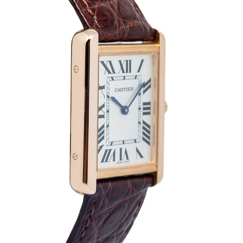 Cartier Tank Solo 3167 W5200025 2021 Card 18k Rose Silver Dial Unisex Watch 27mm - 3