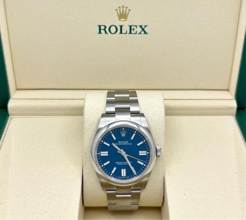 2026 NEW Rolex Oyster Perpetual 134300 41mm Med Blue Dial Steel Box Papers - 2