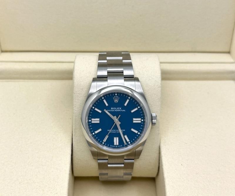 2026 NEW Rolex Oyster Perpetual 134300 41mm Med Blue Dial Steel Box Papers - 3