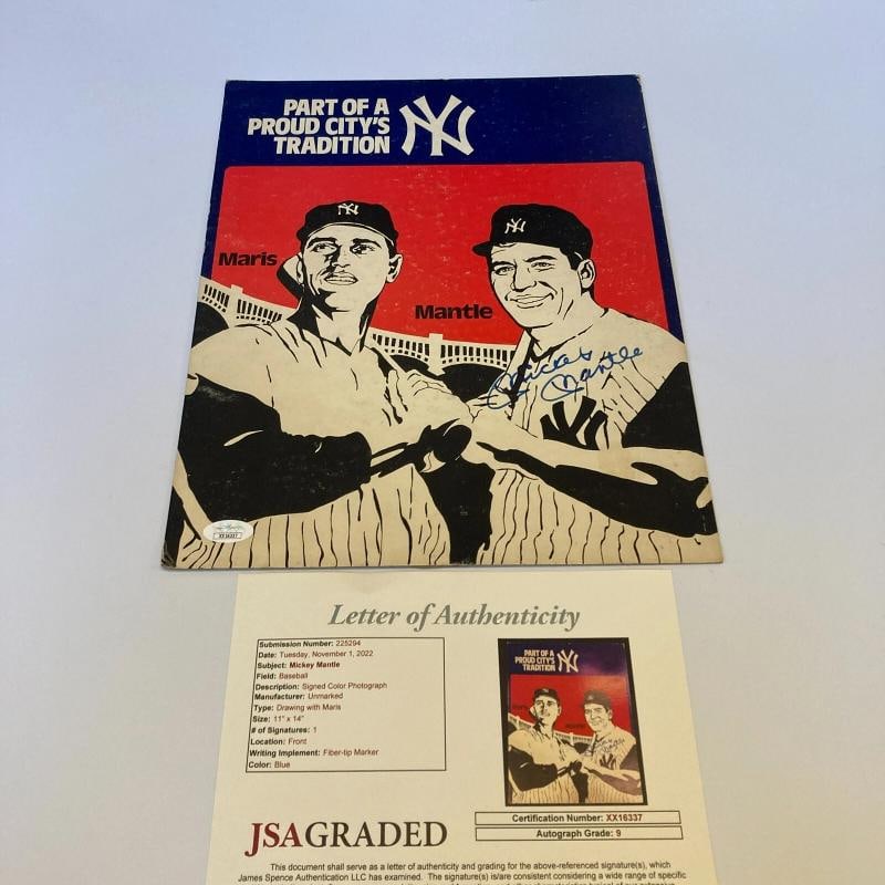 Mickey Mantle Signed 11x14 Display Photo JSA Graded 9 MINT: Sport: Baseball-MLB,Original/Reprint: Original,Autograph Authentication: James Spence Authentication (JSA),Product: Photo,Country of Origin: United States