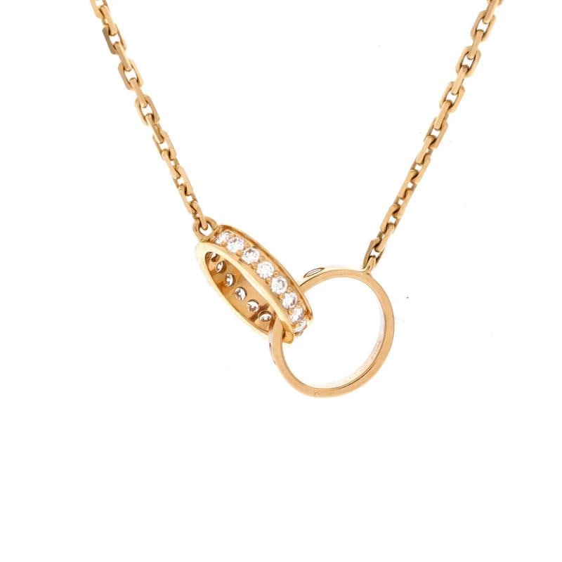 Cartier Love Interlocking Necklace 18K Yellow Gold and Diamonds: Condition: Pre-owned - Good,Brand: Cartier,Main Stone: Diamond,Metal: 18K Yellow Gold,Metal Purity: 18K,Style: Necklace,Type: Necklace,Color: Yellow Gold,Material: 18K Yellow Gold, Diamond
