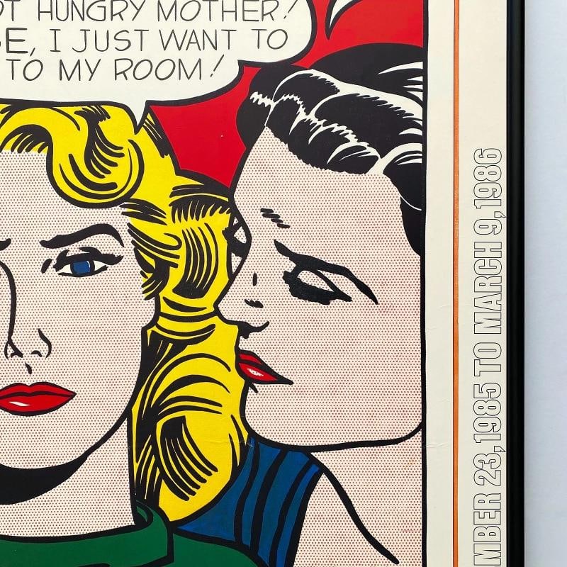 ROY LICHTENSTEIN RARE 1985 LITHO PRINT FRAMED POP ART EXHBT POSTER "EDDIE" 1962 - 12