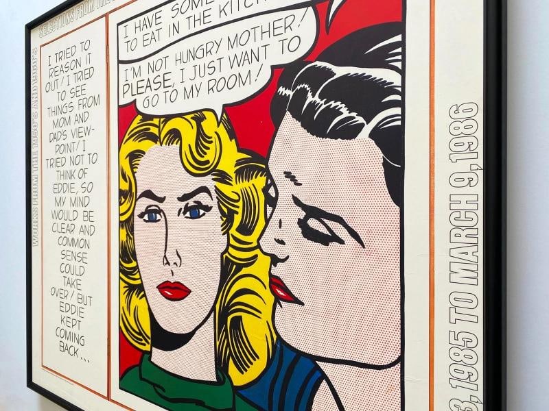 ROY LICHTENSTEIN RARE 1985 LITHO PRINT FRAMED POP ART EXHBT POSTER "EDDIE" 1962 - 13