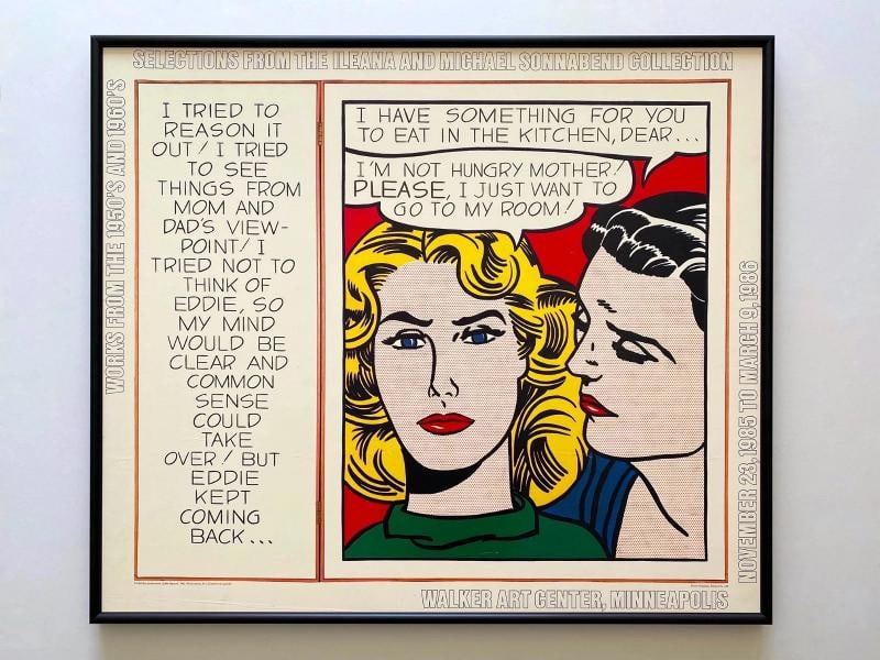 ROY LICHTENSTEIN RARE 1985 LITHO PRINT FRAMED POP ART EXHBT POSTER "EDDIE" 1962 (1 of 15)