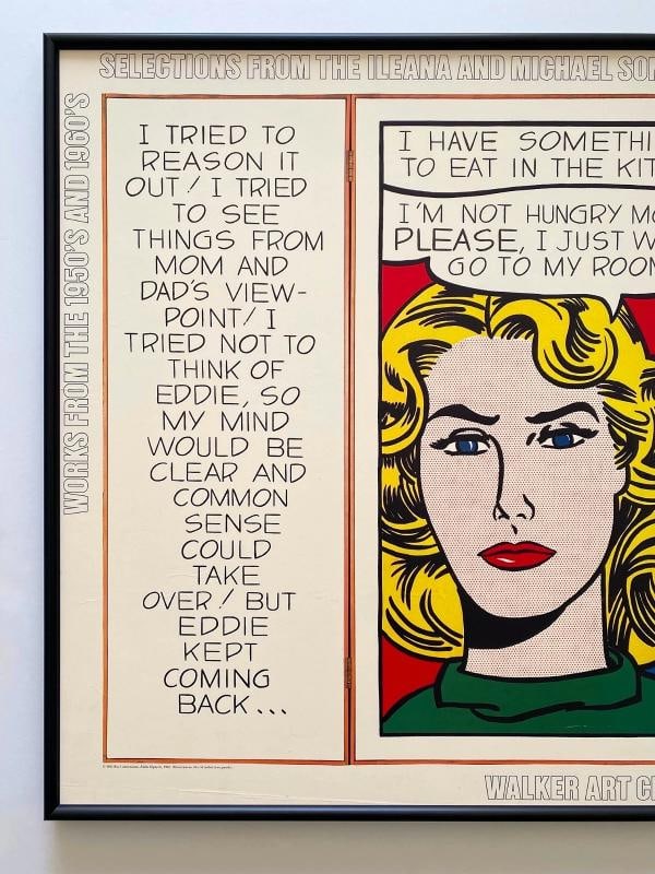 ROY LICHTENSTEIN RARE 1985 LITHO PRINT FRAMED POP ART EXHBT POSTER "EDDIE" 1962 - 2