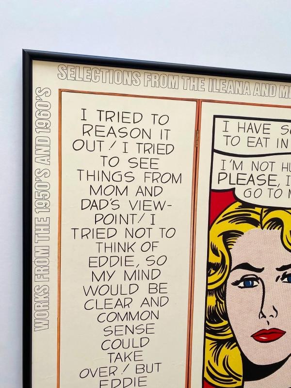 ROY LICHTENSTEIN RARE 1985 LITHO PRINT FRAMED POP ART EXHBT POSTER "EDDIE" 1962 - 4