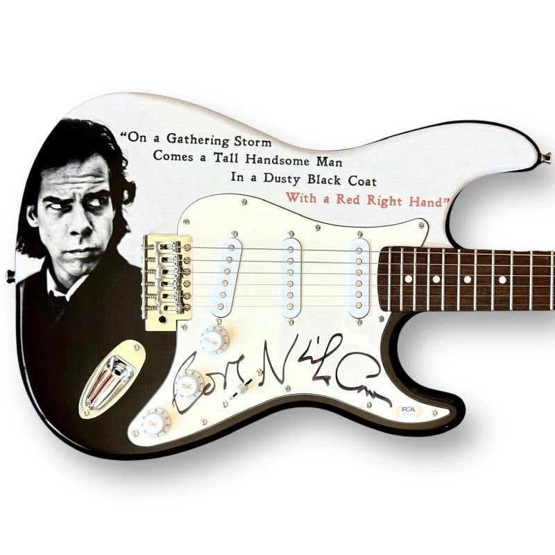 NICK CAVE Signed Guitar Custom 1/1 Graphics PSA COA NICK CAVE & THE BAD SEEDS: Industry: Music,Signed: Yes,Autograph Authentication: Professional Sports (PSA/DNA),Object Type: Guitar & Guitar Pick,Original/Reproduction: Original,Country of Origin: United States