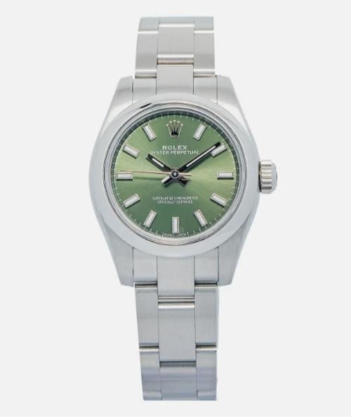 Rolex Oyster Perpetual 176200 2018 Card SS Olive Green Dial Auto Ladies 26mm: Condition: Pre-owned - Good: This item has been gently used but is in good condition. It might have a few signs of wear, like light scratches or tarnishing. ,Brand: ROLEX,Type: Wristwatch,WARRANTY: 1 