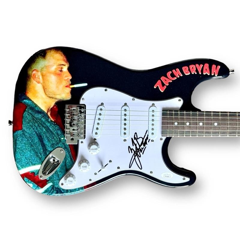 Zach Bryan Signed Guitar Custom 1/1 Graphics JSA COA I Remember Everything (1 of 4)
