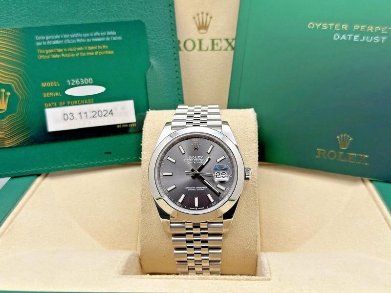 2024 Rolex Datejust 41 126300 Rhodium Dial Jubilee Stainless Steel Box Paper - 9