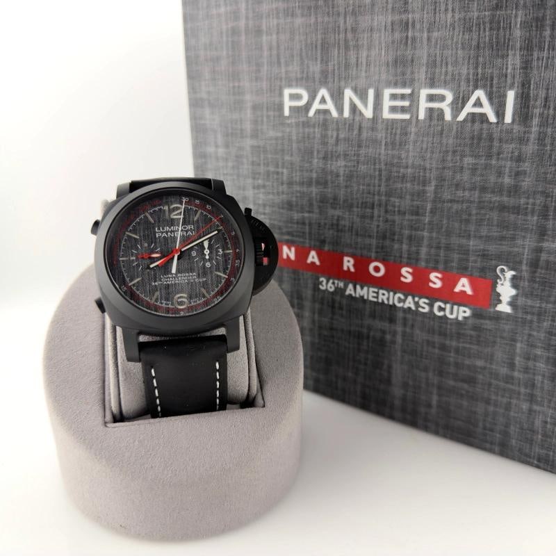 Panerai Luminor Luna Rossa Flyback PAM01037 PAM 1037 Black Ceramic Box Paper - 2