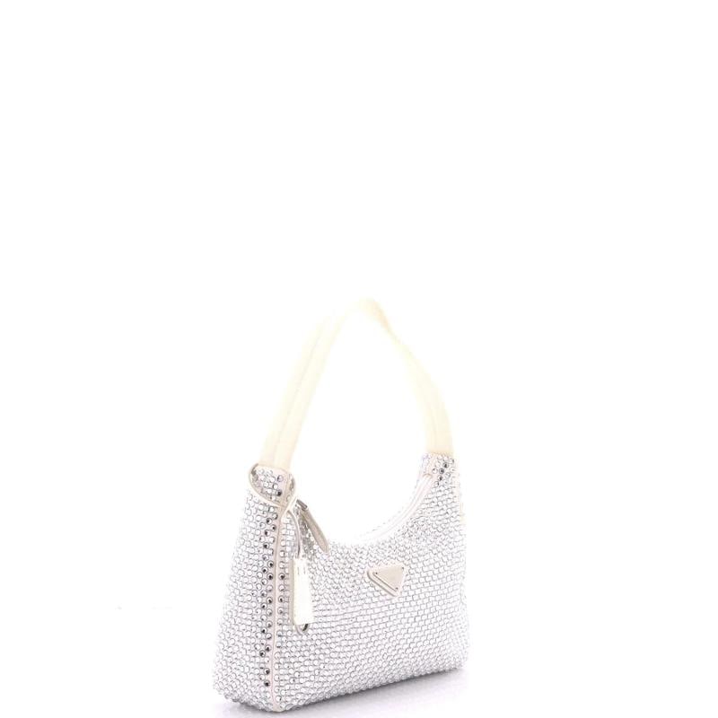 Prada Re-Edition 2000 Hobo Crystal Embellished Satin Mini - 2