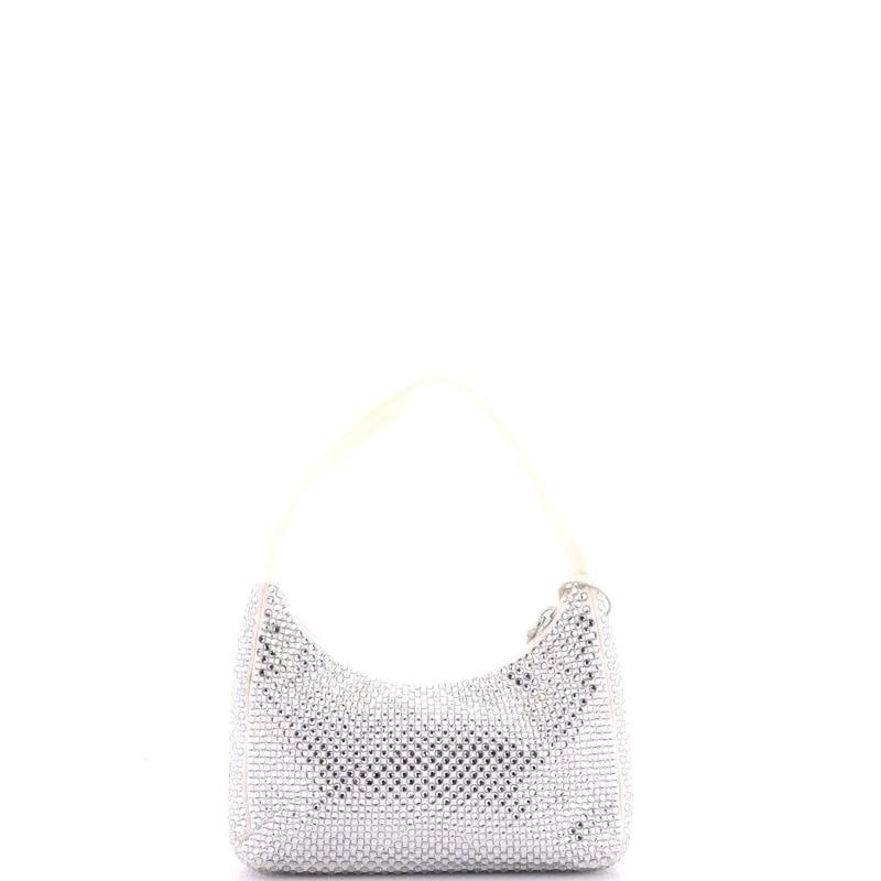 Prada Re-Edition 2000 Hobo Crystal Embellished Satin Mini - 3
