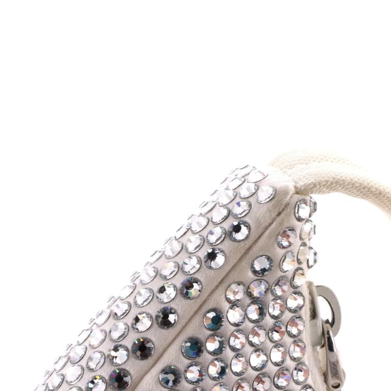 Prada Re-Edition 2000 Hobo Crystal Embellished Satin Mini - 6