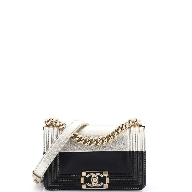 Chanel Bicolor Boy Flap Bag Calfskin Small (1 of 8)