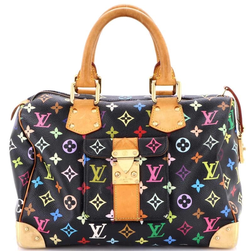 Louis Vuitton Speedy Handbag Monogram Multicolor 30: Measurements: Handle Drop 3.5", Height 8", Width 12", Depth 7", Strap Drop 19.5-23" . Condition: Pre-owned - Good,Brand: Louis Vuitton,Exterior Material: Canvas Coated,Style: Satchels,Exterior Color: