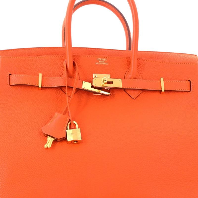 Hermes Birkin Handbag Orange Togo with Gold Hardware 35 - 7