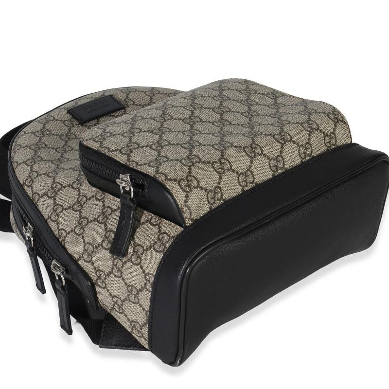 Gucci Black Beige GG Supreme Canvas Eden Small Backpack - 2
