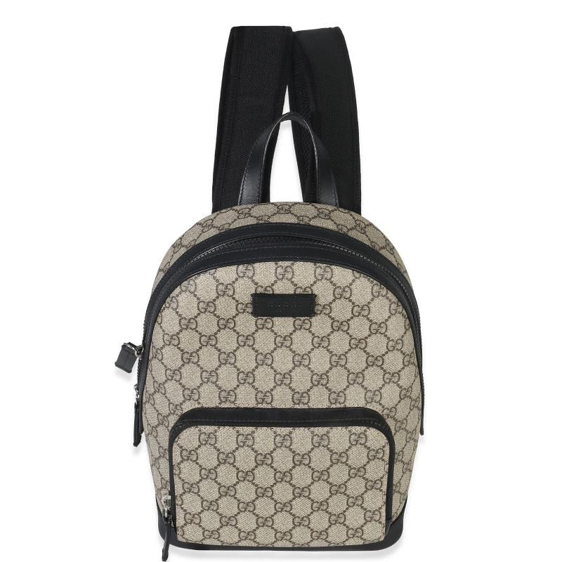 Gucci Black Beige GG Supreme Canvas Eden Small Backpack - 3